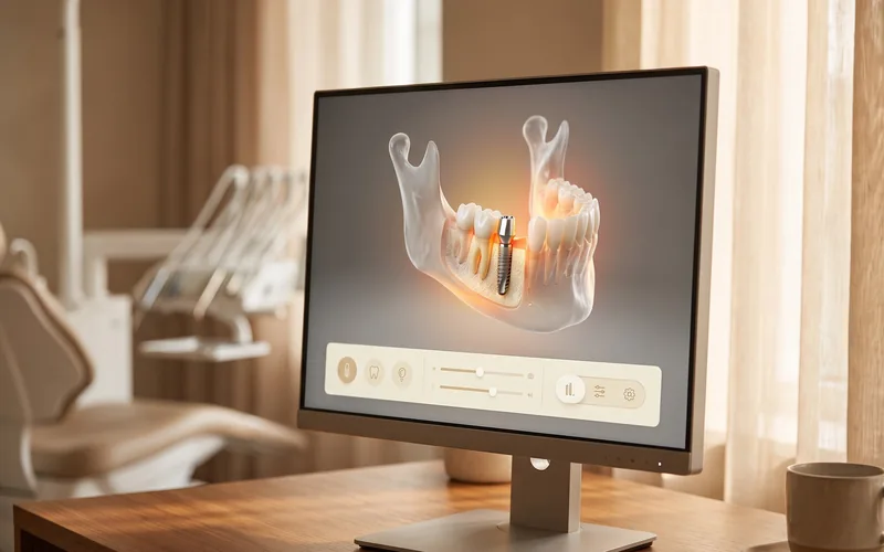 Illustration : la planification d'un implant en 3D à l'écran